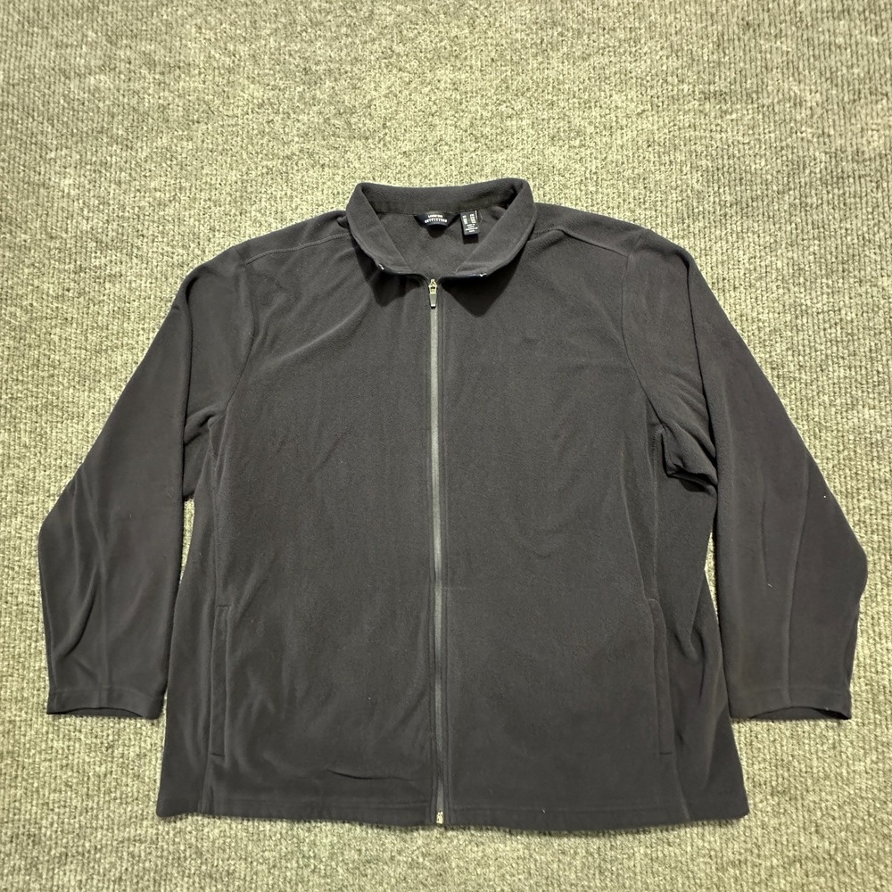 Lands' End Outfitters Mens Full Zip Fleece Jacket Size 2XL Collared Long Sleeve